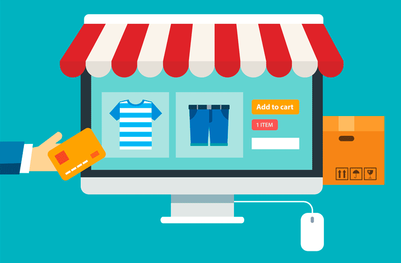 ilustracion sobre el diseño y creación de tiendas online