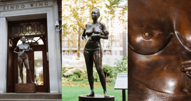 Una escultura desafía los estereotipos del posparto